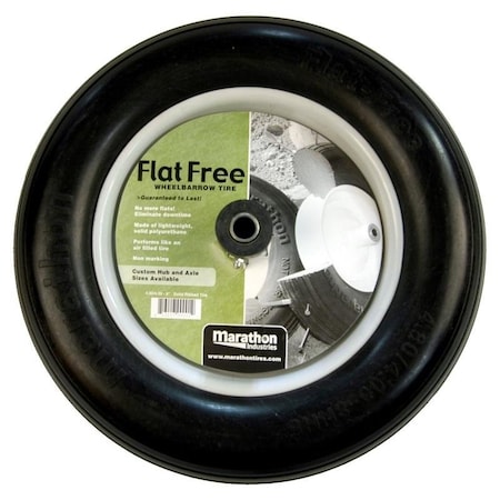 Mtd 0000 Wheelbarrow Wheel, 484 x 8 in Tire, 152 in Dia Tire, Ribbed Tread, Polyurethane Tire 1